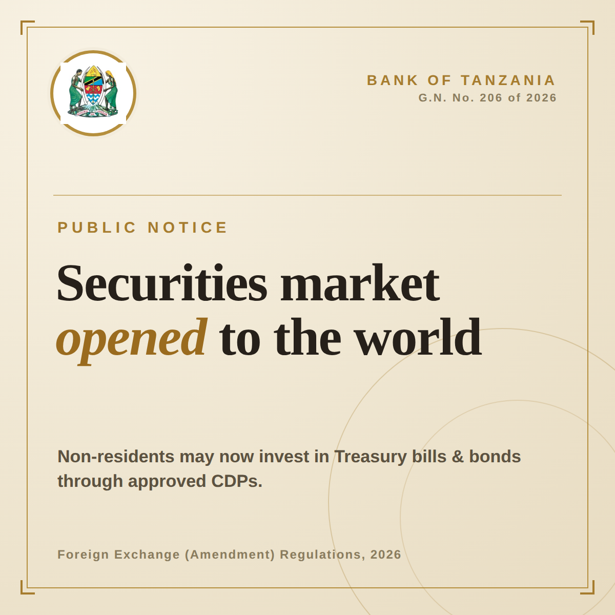 AMENDMENT TO THE FOREIGN EXCHANGE REGULATIONS, 2026